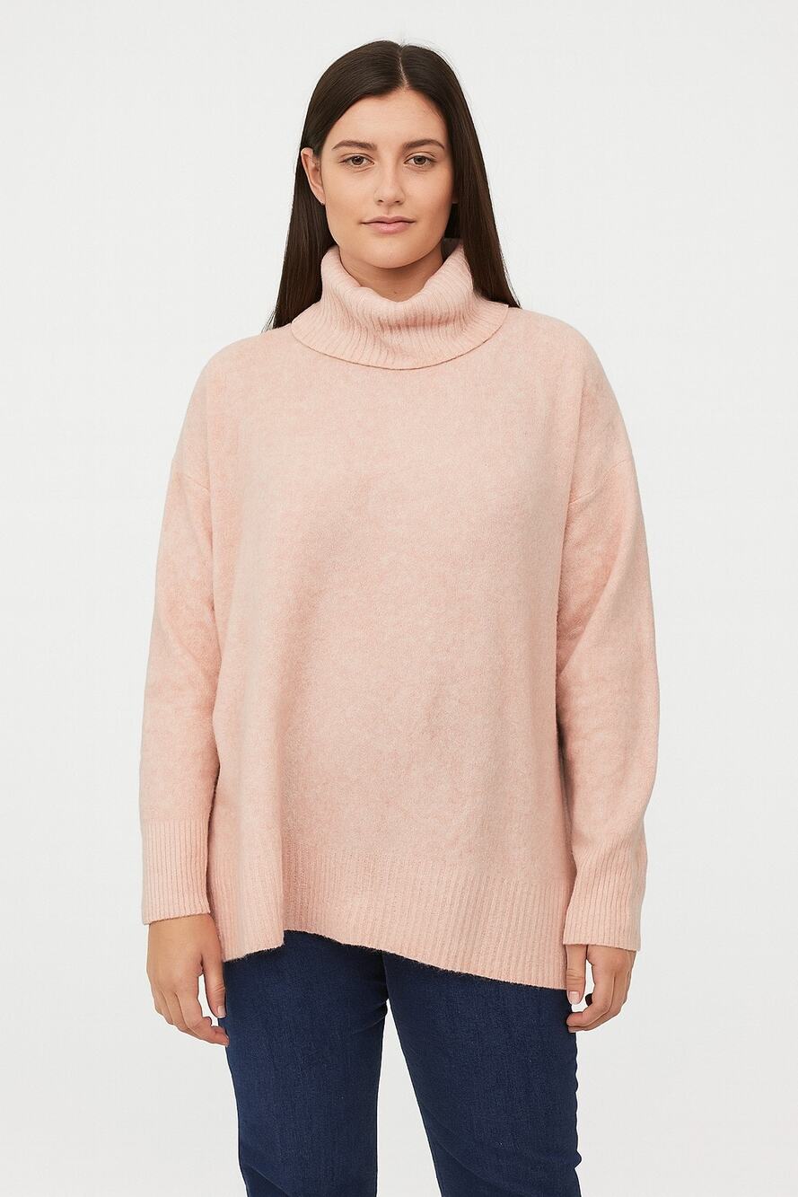 BP Womens Sweater Size Medium Cowl Neck Tunic Pullover Blush Pink Stretch Size